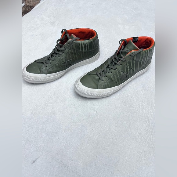 Converse One Star Counter Climate Mid Leather Olive Green Sneakers - Picture 4 of 6